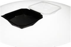 Octaview APET 225x225x80mm 1150cc zwart + deksel transp