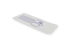 Premium Quality bestekzakjes met blauwe opdruk 23x9cm 2000st
